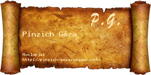 Pinzich Géza névjegykártya
