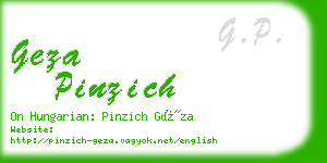 geza pinzich business card